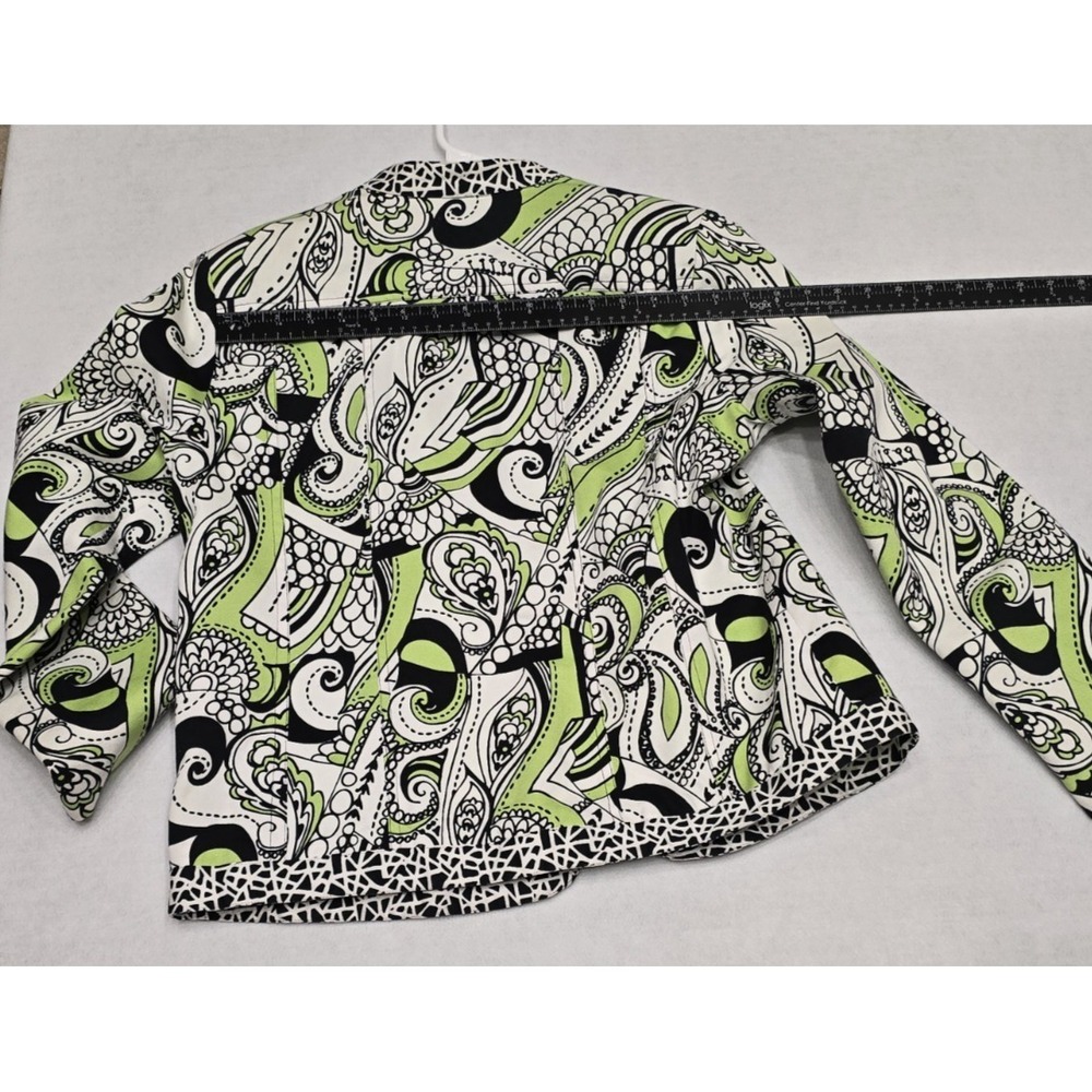 Birch Hill Womens Blazer Open Front Multicolor 3/4 Sleeve Abstract Paisley Large - Picture 12 of 13